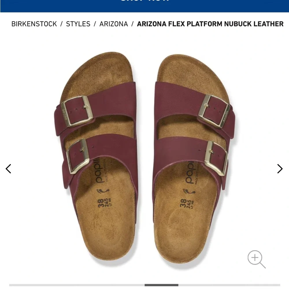 Papillio Arizona PAP Flex Platform Birkenstock Sandals - Zinfandel, 40, NEW! - Picture 9 of 9